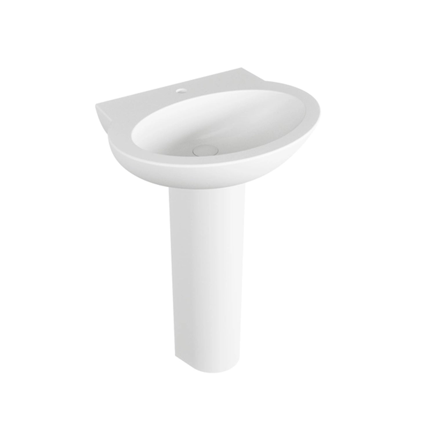 Lavabo Azzurra Clik con colonna 60x51xH88 cm con foro rubinetteria - Bianco lucido