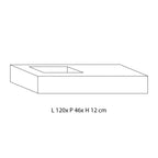 Lavabo in HPL con vasca a sinistra e piano d'appoggio a destra cm 120 color miele 2623/26