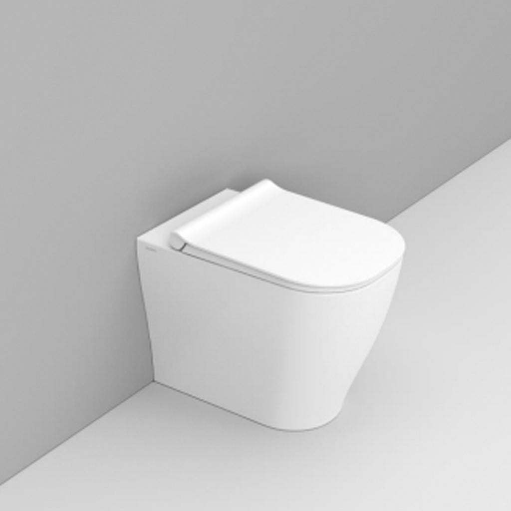 Coppia sanitari filomuro con scarico Traslato Ceramica Dolomite modello Mirto 55x36 cm con sedile Softclose