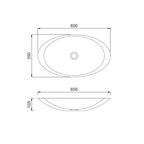 Lavandino da appoggio 'Ellisse Basin' in Istone cm 60x35x11h by Cipi