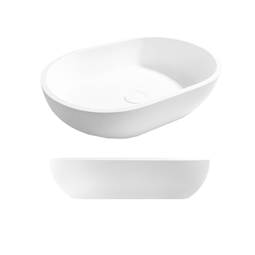 Lavandino da appoggio 'Pool Basin' in Istone cm 58x38x14