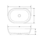 Lavandino da appoggio 'Pool Basin' in Istone cm 58x38x14