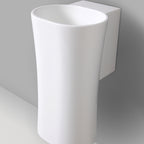 Lavabo lavamani sospeso Nativo Ceramica Azzurra senza foro rubinetto - Bianco lucido