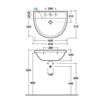 Versione Outlet - Lavabo modello Alia di Globo misure cm 65x51x20h in ceramica bianca lucida