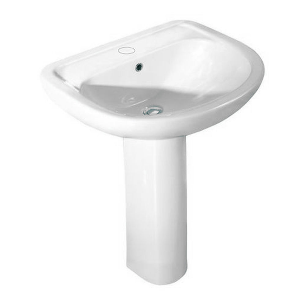 Lavabo in ceramica monoforo corredato di colonna Ceramiche Azzurra collezione 'Diana' cm 65