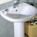 Lavabo in ceramica monoforo corredato di colonna Ceramiche Azzurra collezione 'Diana' cm 65