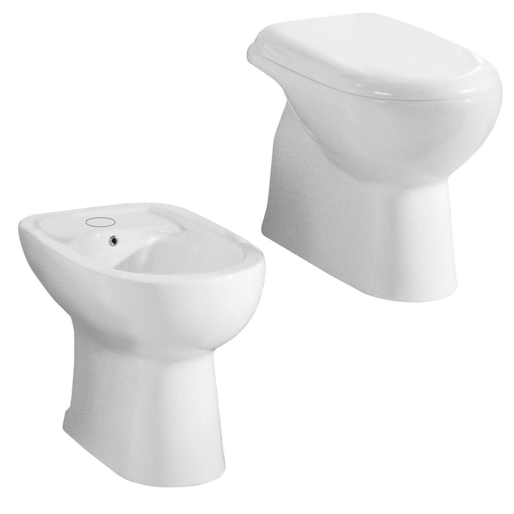 Sanitari con scarico a terra e sedile in poliestere Ceramica Azzurra modello 'Diana' cm 55