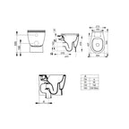 Coppia di sanitari filomuro Ceramica Dolomite modello Demy 54x36 cm con sedile Softclose