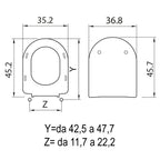 Sedile wc in termoindurente per vaso Catalano serie Free con cerniere regolabili Saniplast