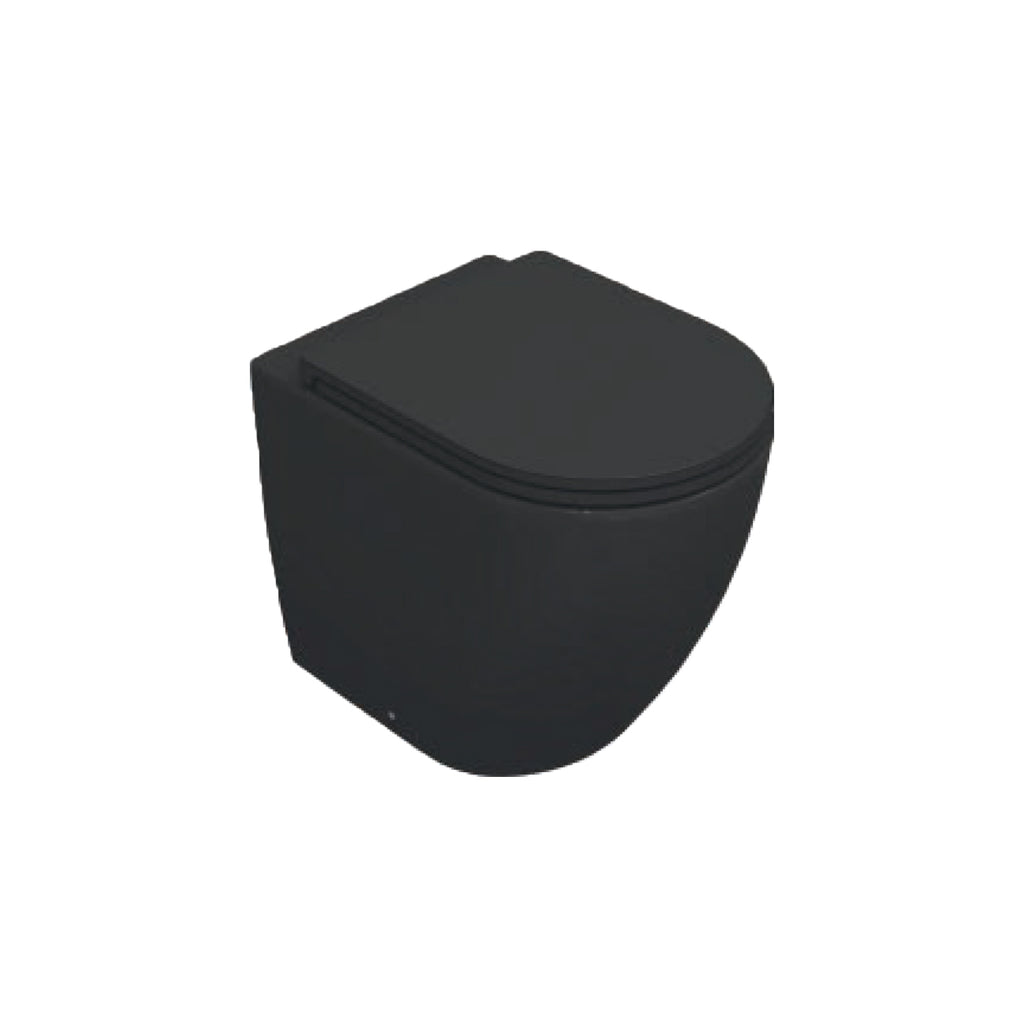 Sanitari Filomuro Rimless con copriwater Soft Close BathCore serie Infinity 53x36