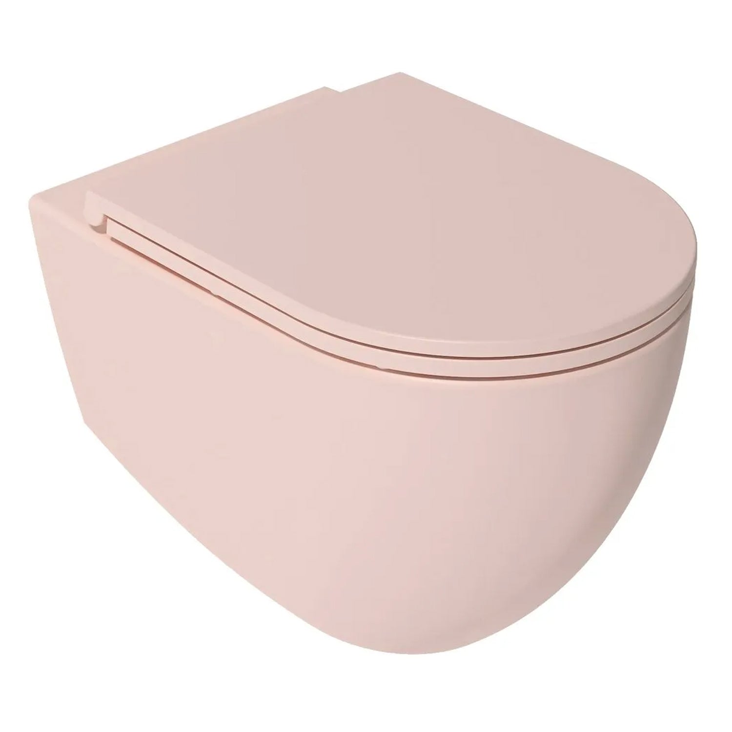 Sanitari sospesi Rimless con copriwater Soft Close BathCore serie Infinity 53x36