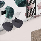 Sanitari sospesi Rimless con copriwater Soft Close BathCore serie Infinity 53x36