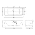 Vasca da bagno Azzurra serie Build 180x80x60 cm - Bianco lucido