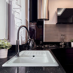 Lavello da incasso bianco in ceramica con 2 vasche 116x50 cm