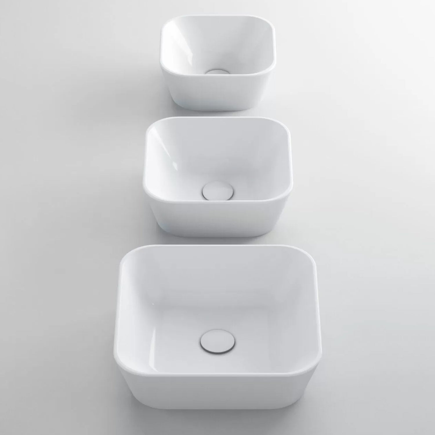 Lavabo da appoggio Azzurra serie Build 43x43 cm - Bianco lucido