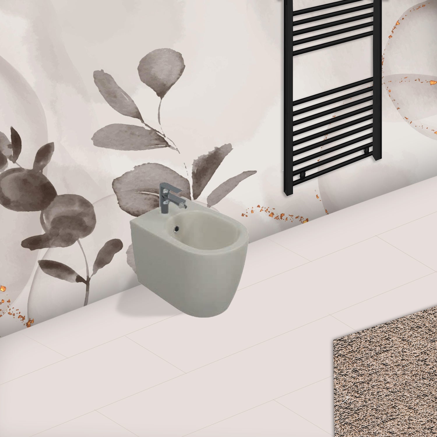 Sanitari Filomuro Rimless con copriwater Soft Close BathCore serie Infinity 53x36