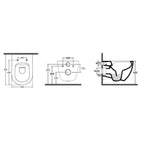 Vaso sospeso Rimless BathCore serie Infinity 53x36