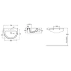 Lavabo sospeso Azzurra serie Charme 70x51x19 cm con foro rubinetto