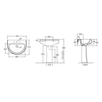 Lavabo con colonna Azzurra serie Charme 70x51xH85