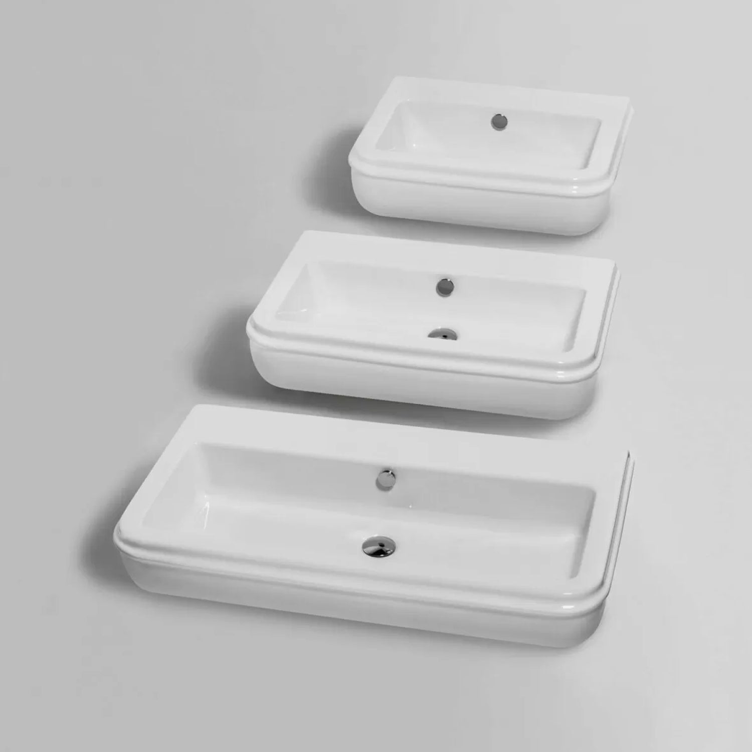 Lavabo sospeso/da appoggio 55 cm Azzurra Charme stile classico ceramica monoforo