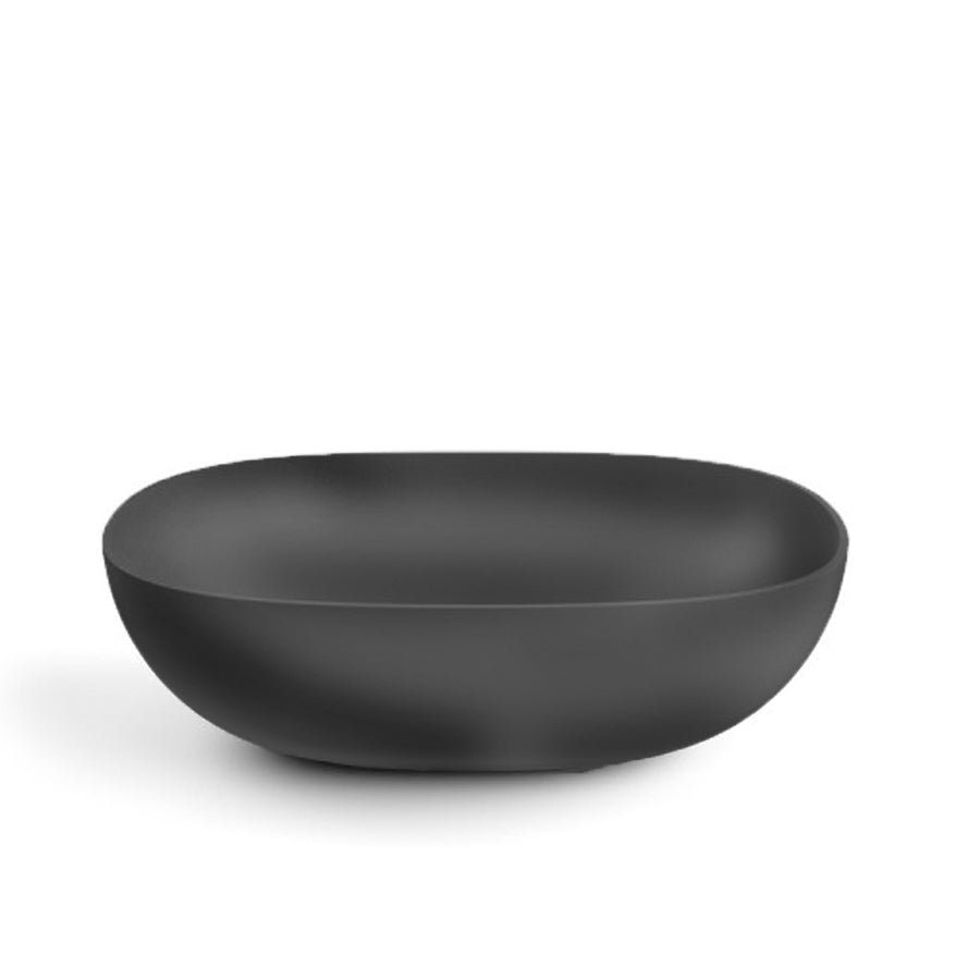 Lavabo vasca ovale da appoggio senza piletta Lineabeta Acquaio in ceramica opaca color antracite cm 50x38