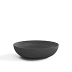 Lavabo ovale da appoggio senza piletta di scarico Lineabeta Acquaio in ceramica antracite opaco cm 49x34