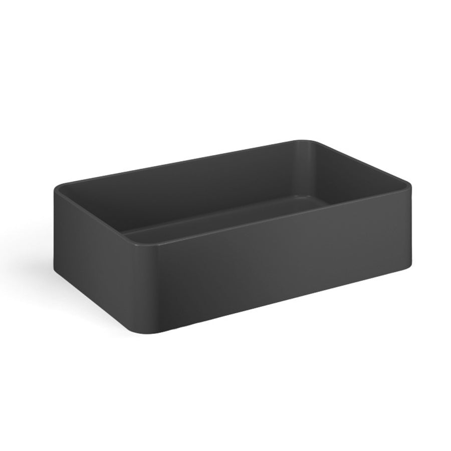 Lavabo da appoggio Lineabeta modello Quarelo senza piletta antracite opaco 58