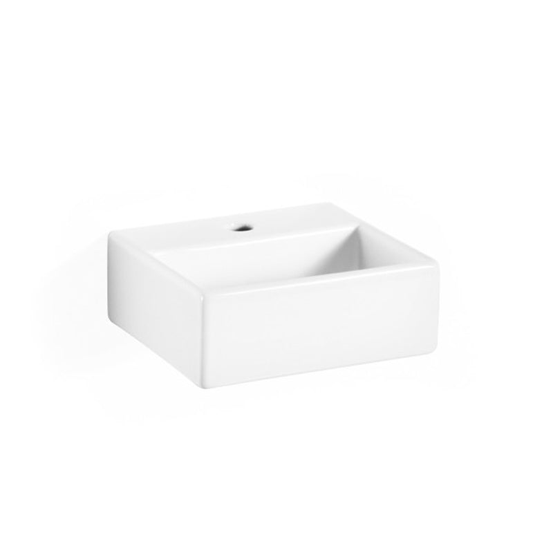 Lavabo da appoggio o muro in ceramica lucida con foro rubinetto senza piletta Lineabeta Quarelo cm 32x29