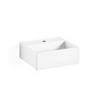 Lavabo da appoggio o muro in ceramica lucida con foro rubinetto senza piletta Lineabeta Quarelo cm 32x29