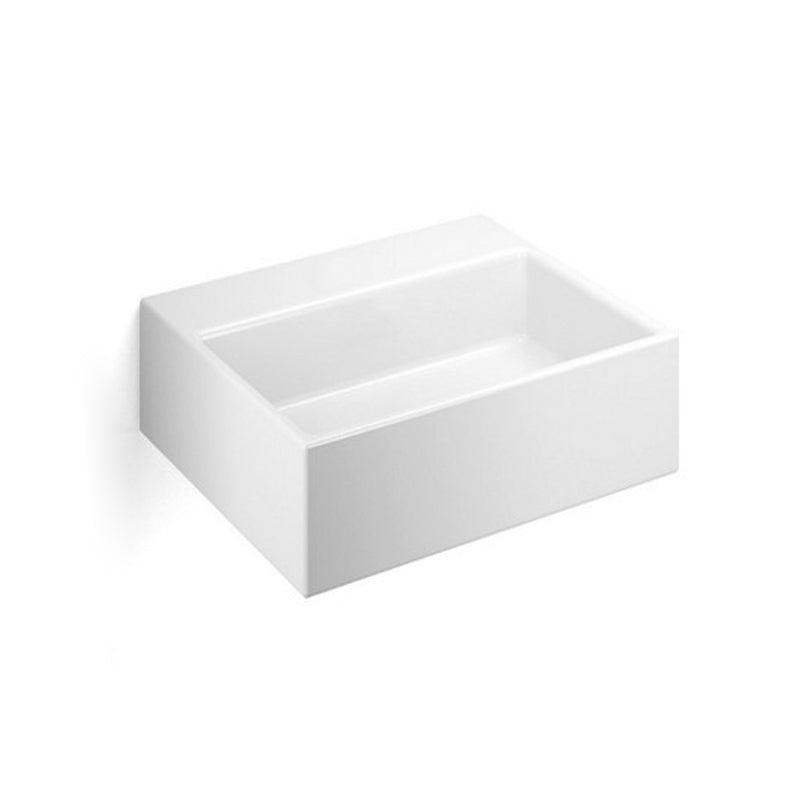 Lavabo da appoggio o muro in ceramica lucida senza foro rubinetto senza piletta Lineabeta Quarelo cm 32x29