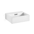 Lavabo da appoggio o muro in ceramica lucida con foro troppopieno ma senza foro rubinetto e piletta Lineabeta Quarelo cm 42x36