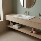 Lavabo ad incasso 81cm bianco in ceramica BathCore linea Alba