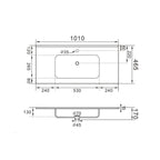 Lavabo ad incasso 101cm bianco in ceramica BathCore linea Alba
