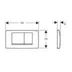Piastra di azionamento Geberit Twin Line30 Bianco - Cromo