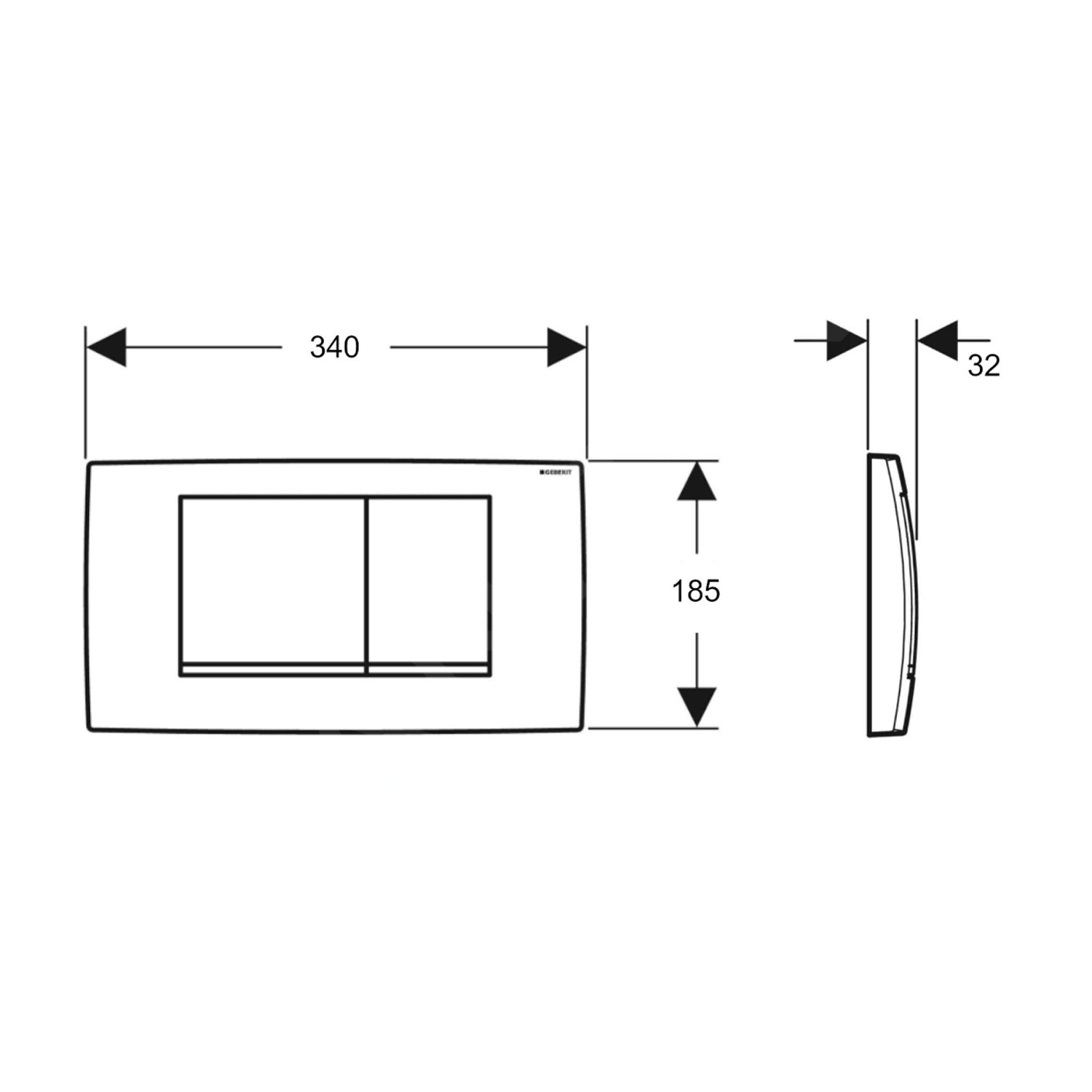 Piastra di azionamento Geberit Twin Line30 Bianco - Cromo
