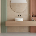 Lavabo consolle tondo diametro 36 bianco in ceramica BathCore linea Alba