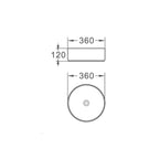 Lavabo consolle tondo diametro 36 bianco in ceramica BathCore linea Alba