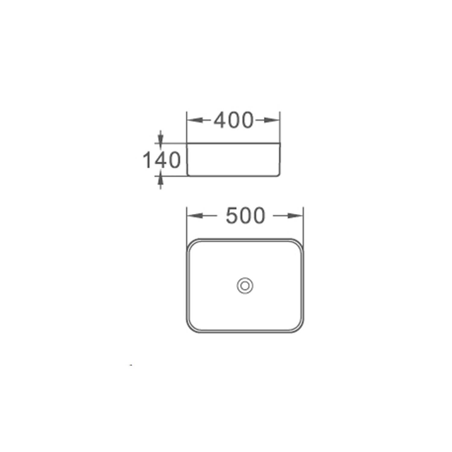 Lavabo consolle 50x40 bianco in ceramica BathCore linea Alba