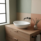 Lavabo consolle ovale 41x34x14.5 bianco in ceramica BathCore linea Alba