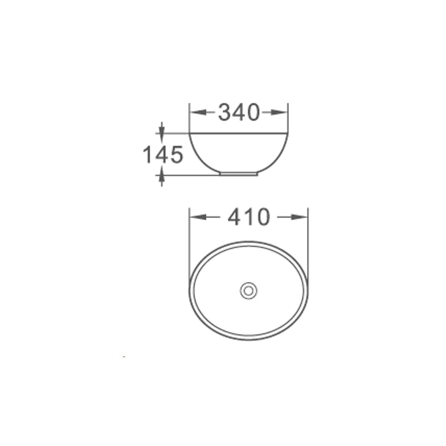 Lavabo consolle ovale 41x34x14.5 bianco in ceramica BathCore linea Alba