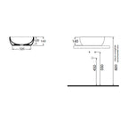 Lavabo Appoggio Ceramica Azzurra Elegance Circle Per Bagno