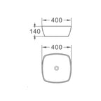 Lavabo consolle quadro 40x40 cm bianco in ceramica BathCore linea Alba