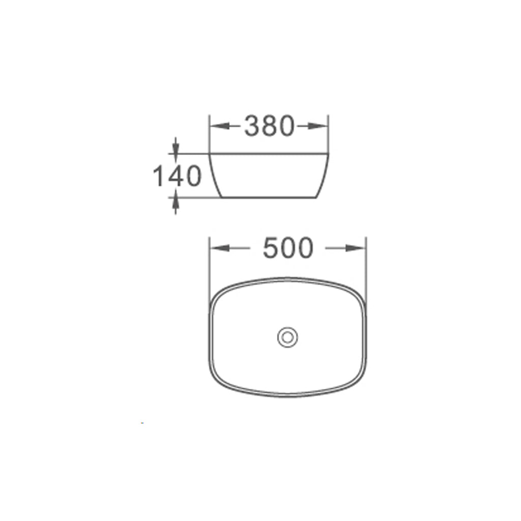 Lavabo consolle 50x38 cm bianco in ceramica BathCore linea Alba