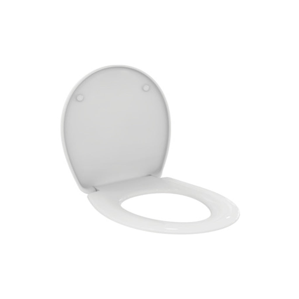 Sedile Eurovit di Ideal Standard con cerniere in plastica 365x445x40 mm - Bianco Lucido