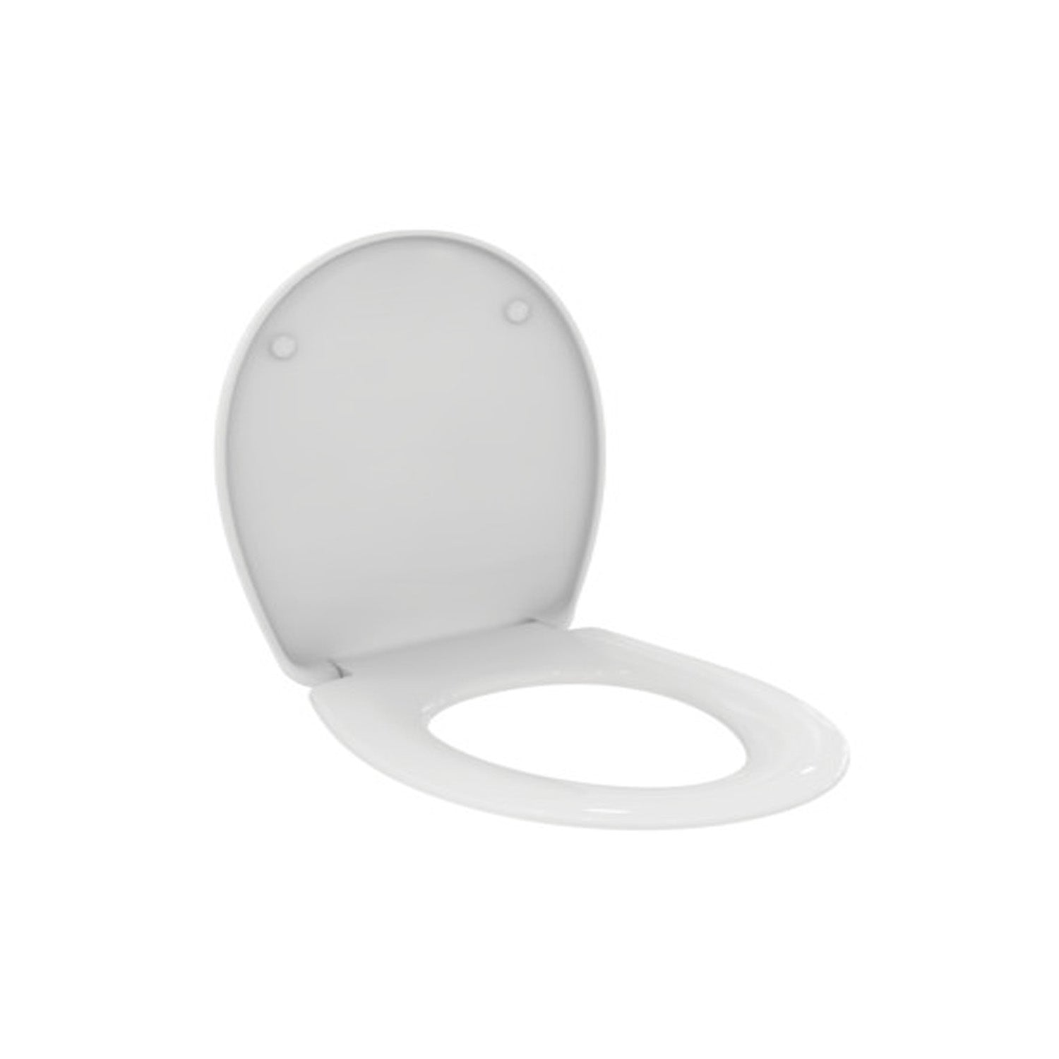 Sedile Eurovit di Ideal Standard con cerniere in plastica 365x445x40 mm - Bianco Lucido