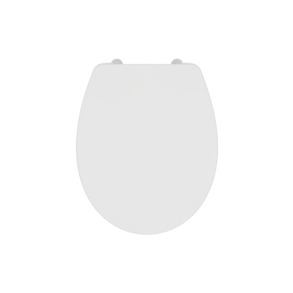 Sedile Eurovit di Ideal Standard con cerniere in plastica 365x445x40 mm - Bianco Lucido