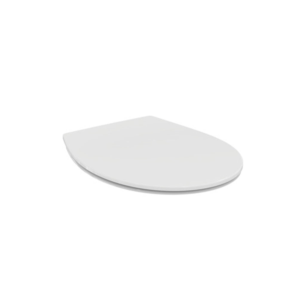 Sedile Eurovit di Ideal Standard con cerniere in plastica 365x445x40 mm - Bianco Lucido