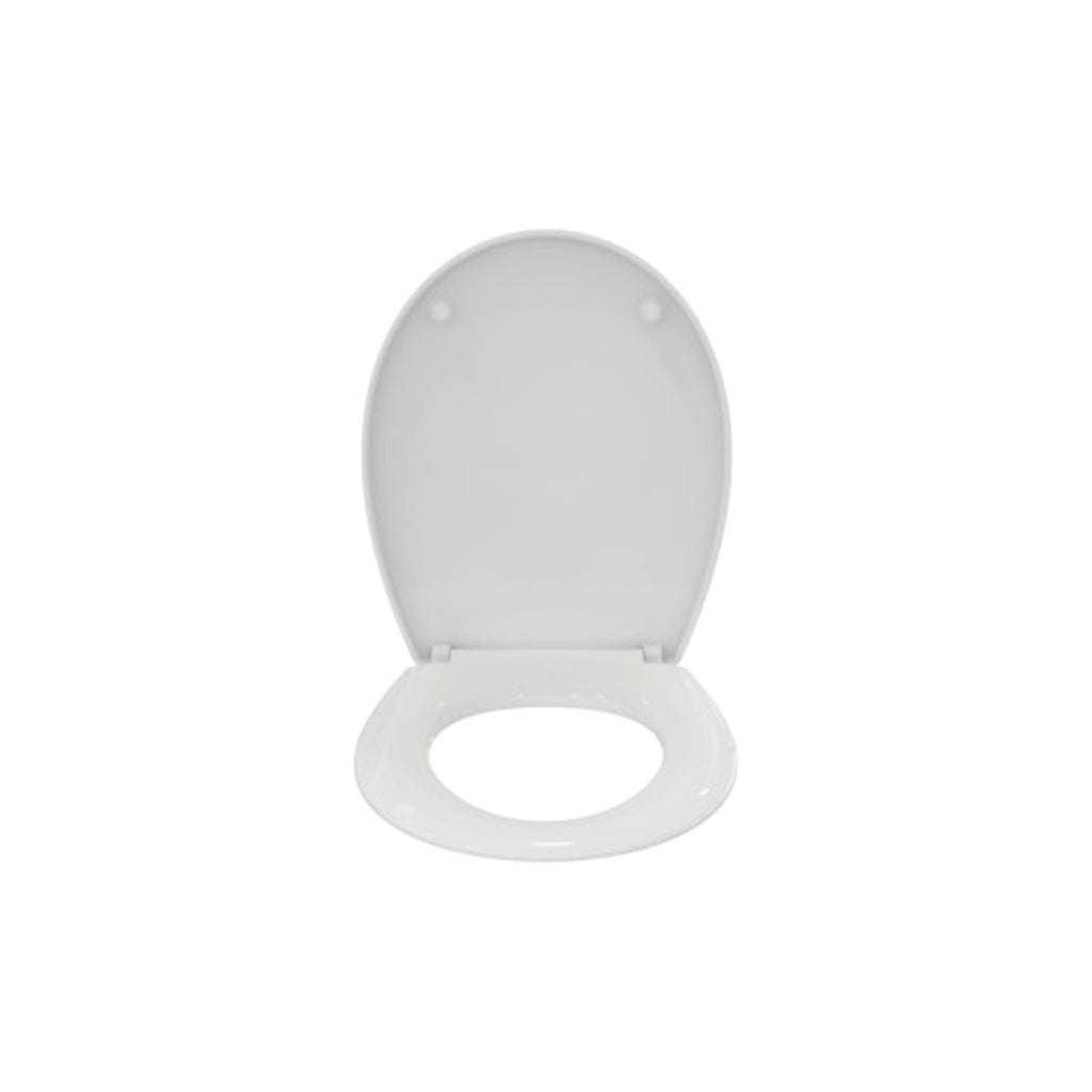 Sedile Eurovit di Ideal Standard con cerniere in plastica 365x445x40 mm - Bianco Lucido