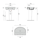 Lavabo sospeso completo di portasciugamani Domus Falerii Mascalzone 64