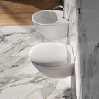Sanitari sospesi per bagni piccoli moderni Domus Falerii Mascalzone profonditÃ  48 cm con sedile soft close